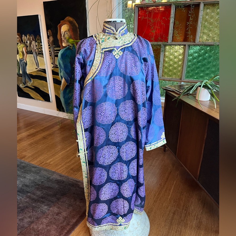 Custom made reversible long jacket. Fits like a small